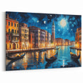 Venice Canvas Print - Vibrant Night Gondola Scene in Venice