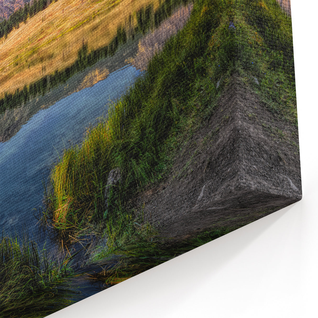 Yellowstone Framed Art – Serene Mountain Reflection Landscape Print