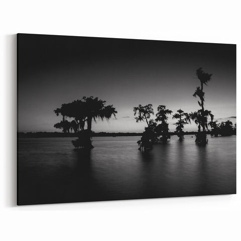 Louisiana Scenic Photography - Mystical Bayou Silhouette at Dusk