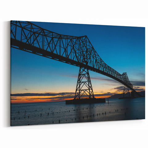 Mississippi River Art - Sunset Bridge Over the Mississippi River