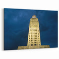 Historic Louisiana Architecture Art - Capitol Building at Night
