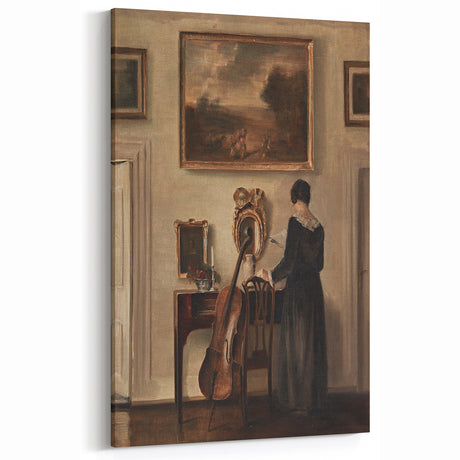 Dark Academia Wall Art - Vintage Gothic Print of Music Room Interior
