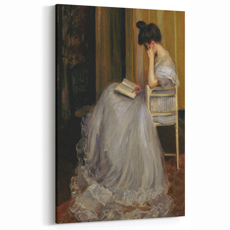 Dark Academia Wall Art - Elegant Vintage Portrait of Woman Reading