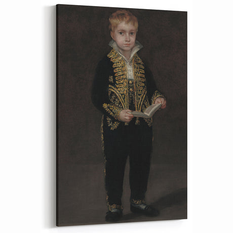 Dark Academia Wall Art - Elegant Vintage Portrait of a Boy in Formal Attire