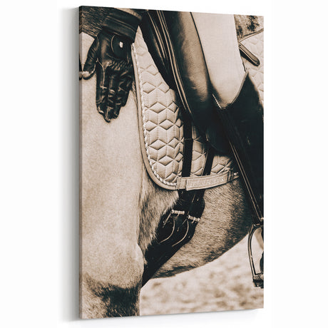 Vintage Farmhouse Horse Riding Art - Rustic Country Style Wall Decor Print