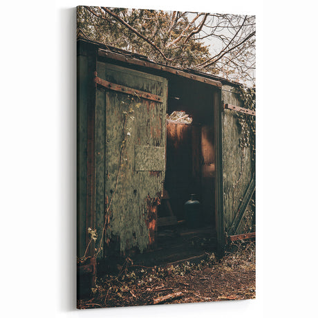 Rustic Weathered Shed - Farmhouse Wall Art for Vintage Country Homes