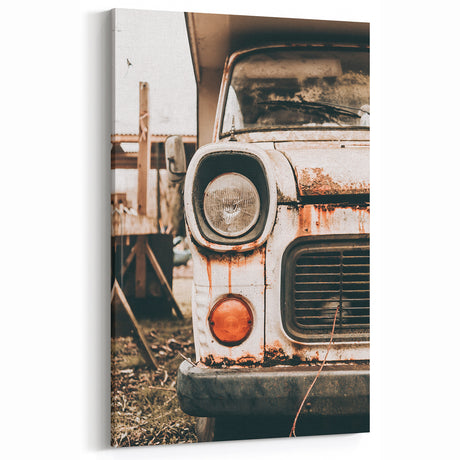 Vintage Rusty Truck Front - Rustic Farmhouse Wall Art for Country Decor