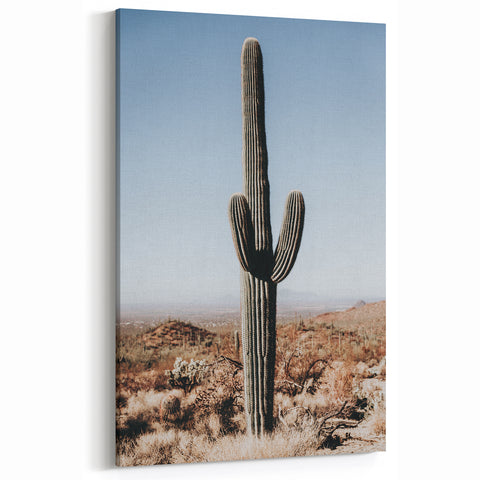 Desert Cactus Landscape - Rustic Farmhouse Wall Art for Country Decor