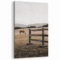Rustic Farmhouse Wall Art - Grazing Horse Country Scene Decor