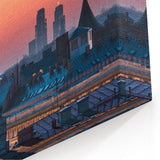 Riga Cityscape Art - Sunset Over Historic Skyline of Latvia