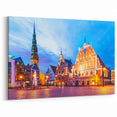 Riga Cityscape Art - Vibrant Old Town at Twilight in Latvia