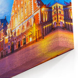 Riga Cityscape Art - Vibrant Old Town at Twilight in Latvia