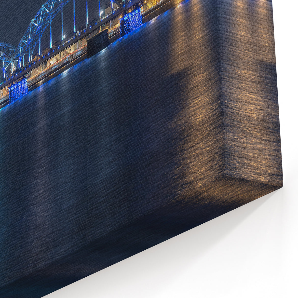 Riga Cityscape Art - Illuminated Railway Bridge Over Daugava River