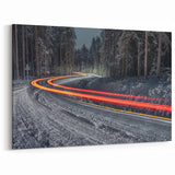 Latvia Wall Art - Winter Night Road Scene Latvia Scenery Prints