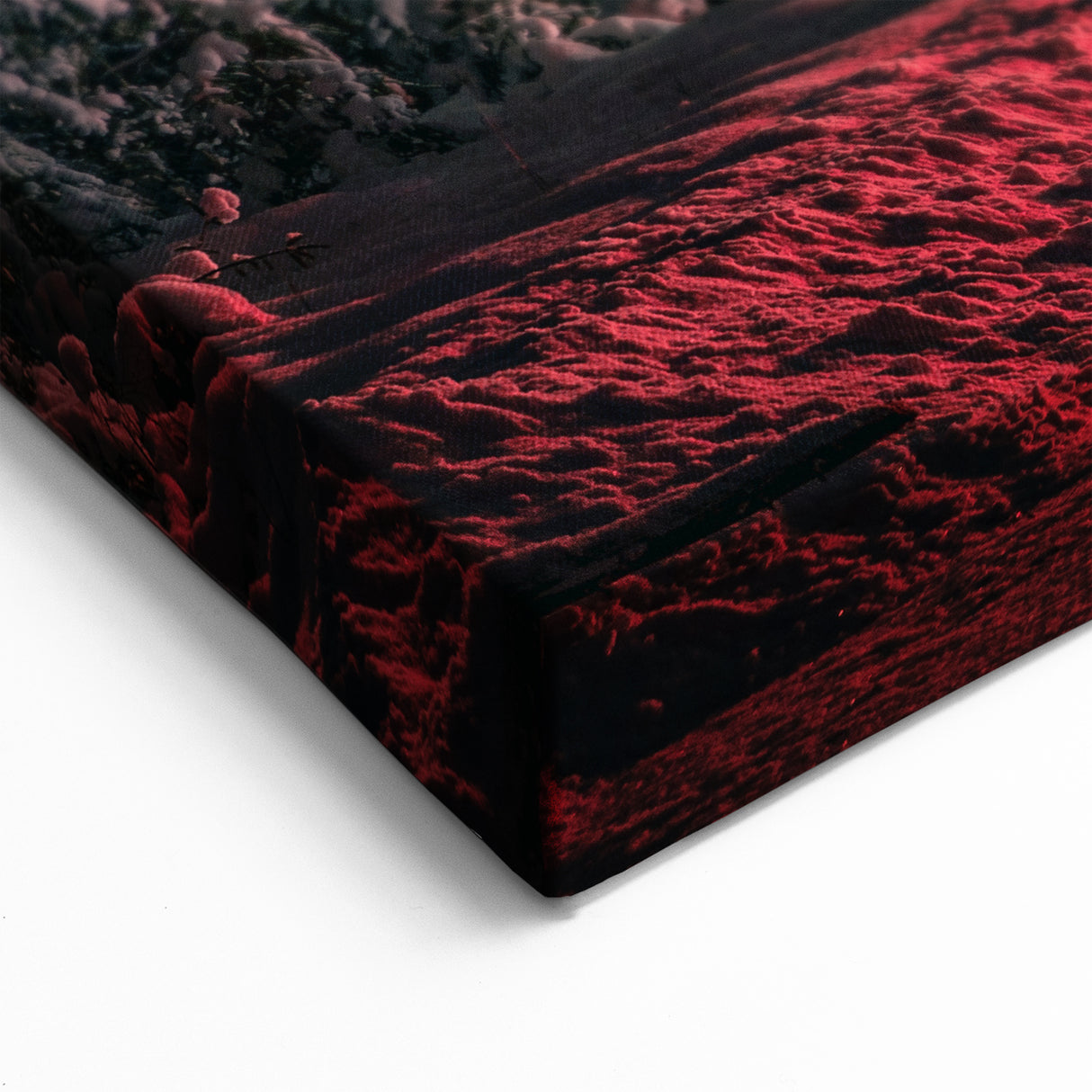 Latvia Scenery Prints - Winter Forest Drive Night Scene Baltic Wall Art