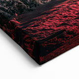 Latvia Scenery Prints - Winter Forest Drive Night Scene Baltic Wall Art