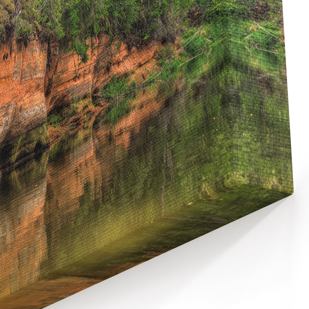 Latvian Landscape Art - Sandstone Cliffs River Scenery Baltic Wall Decor