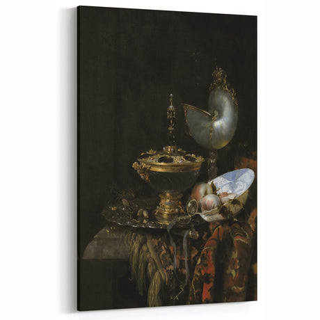 Dark Academia Wall Art - Vintage Still Life with Nautilus and Gold Decor