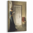 Dark Academia Wall Art - Woman Reading by Doorway for Moody Decor
