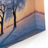 Latvia Wall Art - Frosted Winter Trees Sunset Baltic Scenery Print