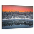 Latvia Canvas Prints - Snowy Forest Sunset Baltic Region Wall Decor
