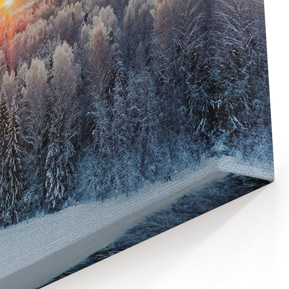 Baltic Region Wall Decor - Winter Forest Sunset Over Snowy Trees