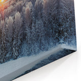 Baltic Region Wall Decor - Winter Forest Sunset Over Snowy Trees