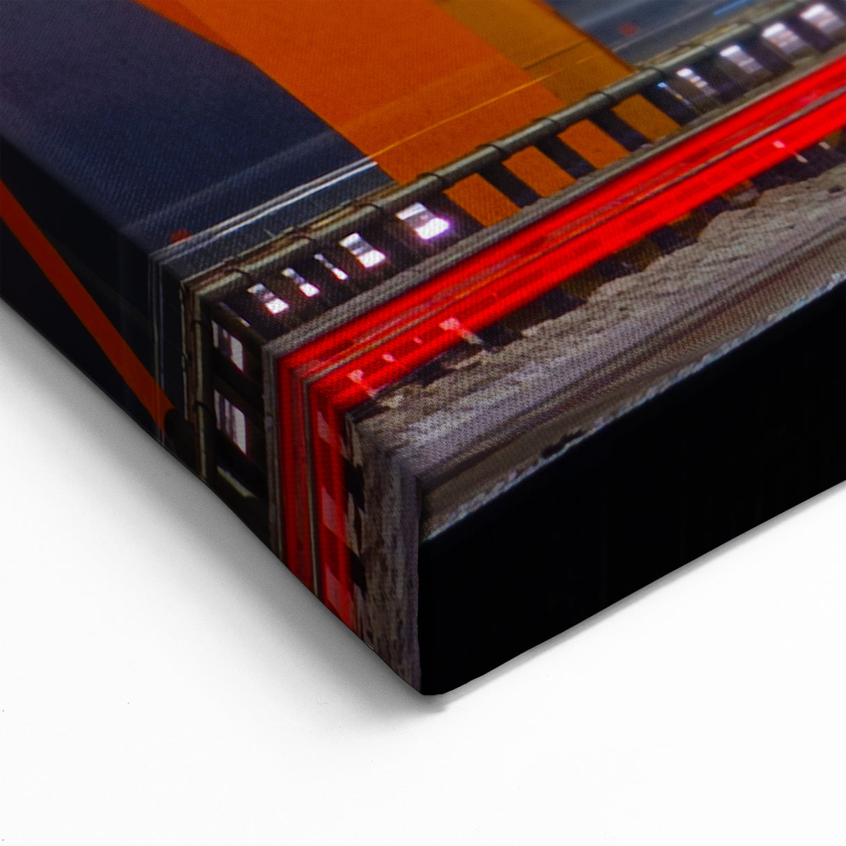 Riga Cityscape Art - Illuminated Bridge at Night with Vibrant Colors