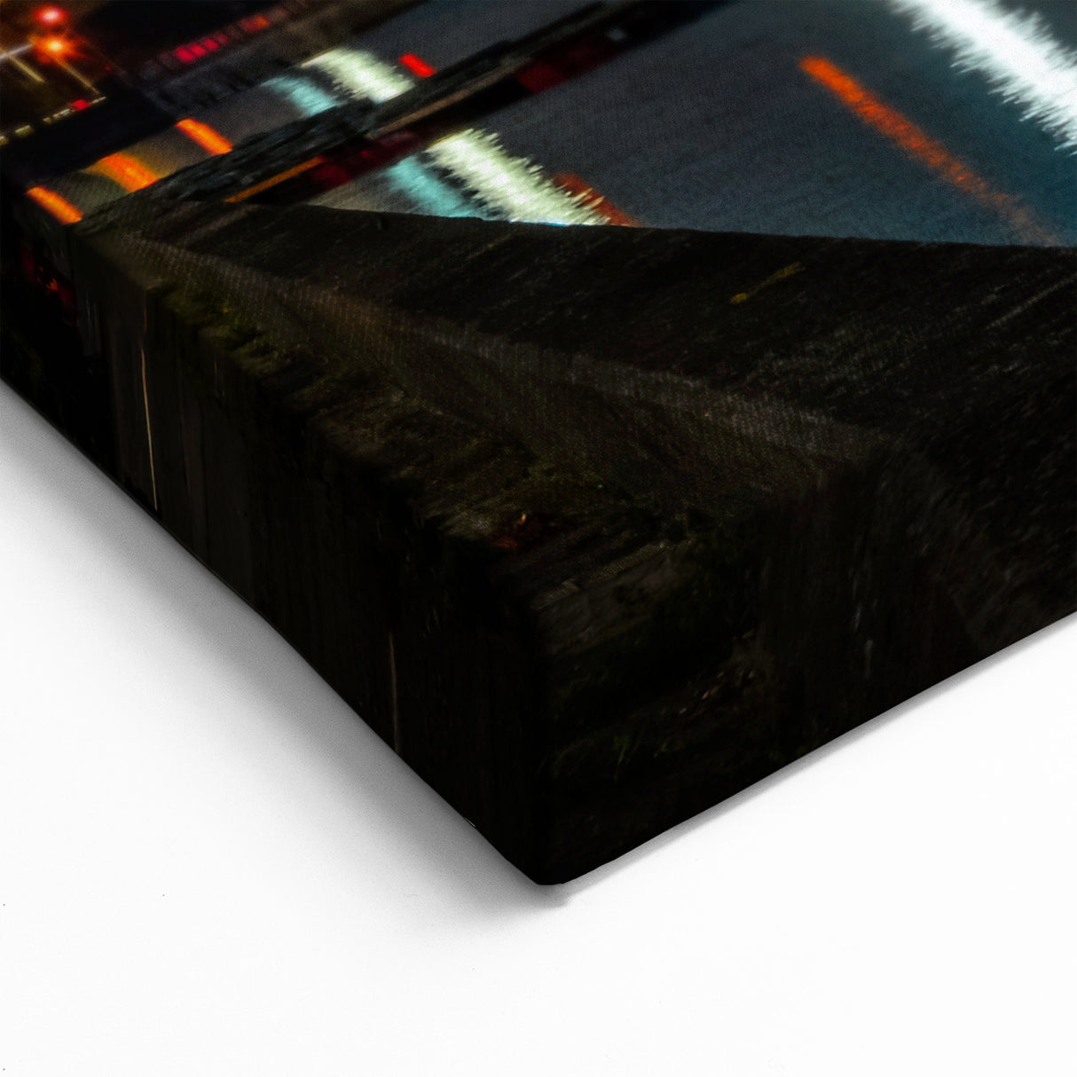 Riga Cityscape Art - Cable Bridge Over the Daugava River at Night