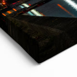 Riga Cityscape Art - Cable Bridge Over the Daugava River at Night