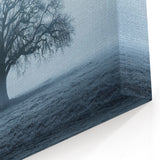 Latvia Wall Art - Majestic Tree in Frosty Foggy Landscape at Dawn