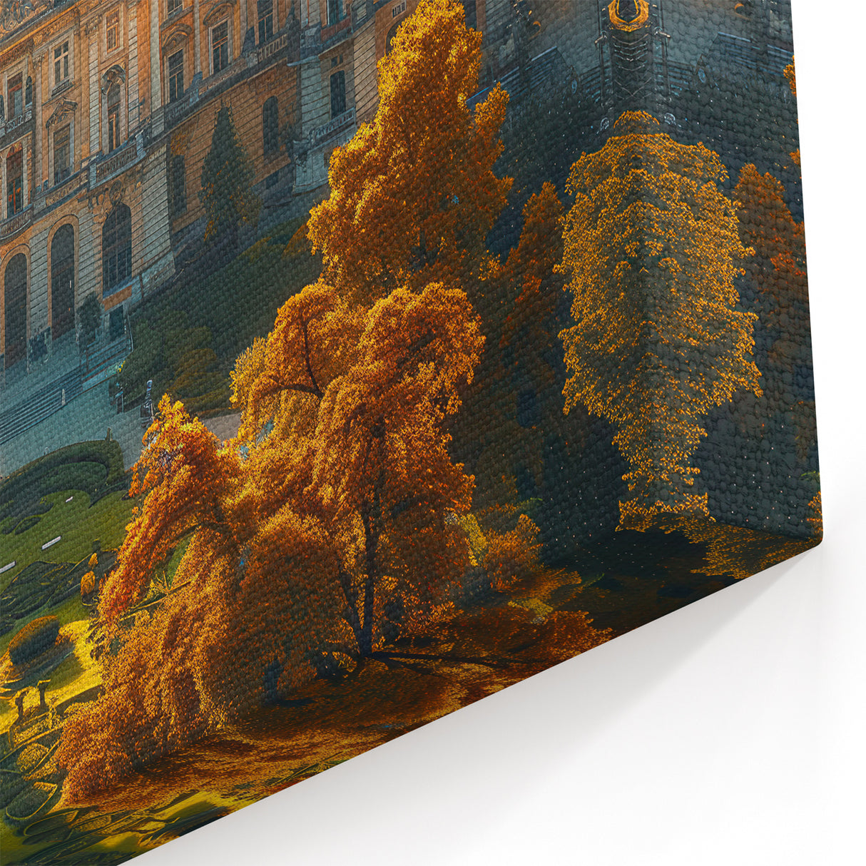 Baltic Region Wall Decor - Grand European Mansion in Autumn Landscape