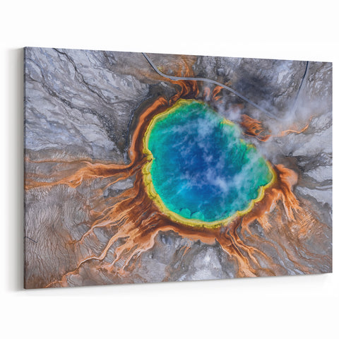 Yellowstone Poster Prints – Aerial View of Grand Prismatic Spring Art