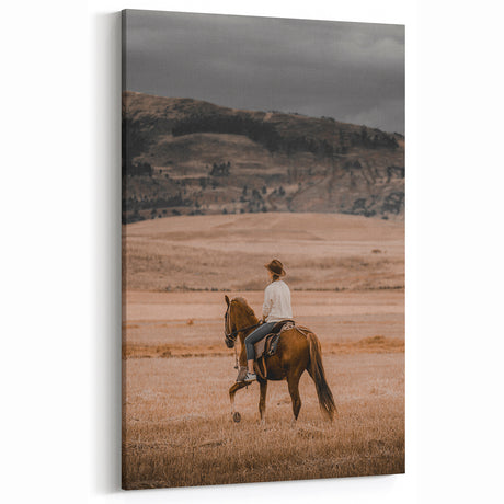 Rustic Cowboy Horseback Farmhouse Wall Art – Country Style Decor