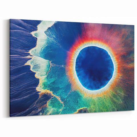 Yellowstone Scenic Art – Aerial Grand Prismatic Spring Photography Print