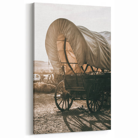 Rustic Covered Wagon Farmhouse Wall Art – Vintage Country Style Decor