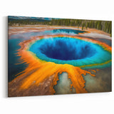 Vibrant Yellowstone Art – Grand Prismatic Spring Canvas Photography Print
