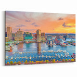 Annapolis Canvas Prints - Vibrant Cityscape at Sunset on Framed Art