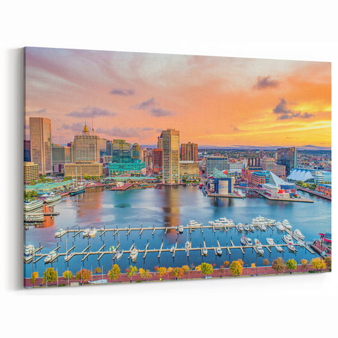Annapolis Canvas Prints - Vibrant Cityscape at Sunset on Framed Art