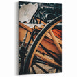 Rustic Wagon Wheel Close-Up Farmhouse Wall Art – Country Style Decor