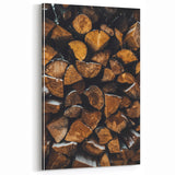 Stacked Firewood Art Print, Rustic Home Decor Wall Art