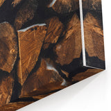 Stacked Firewood Art Print, Rustic Home Decor Wall Art