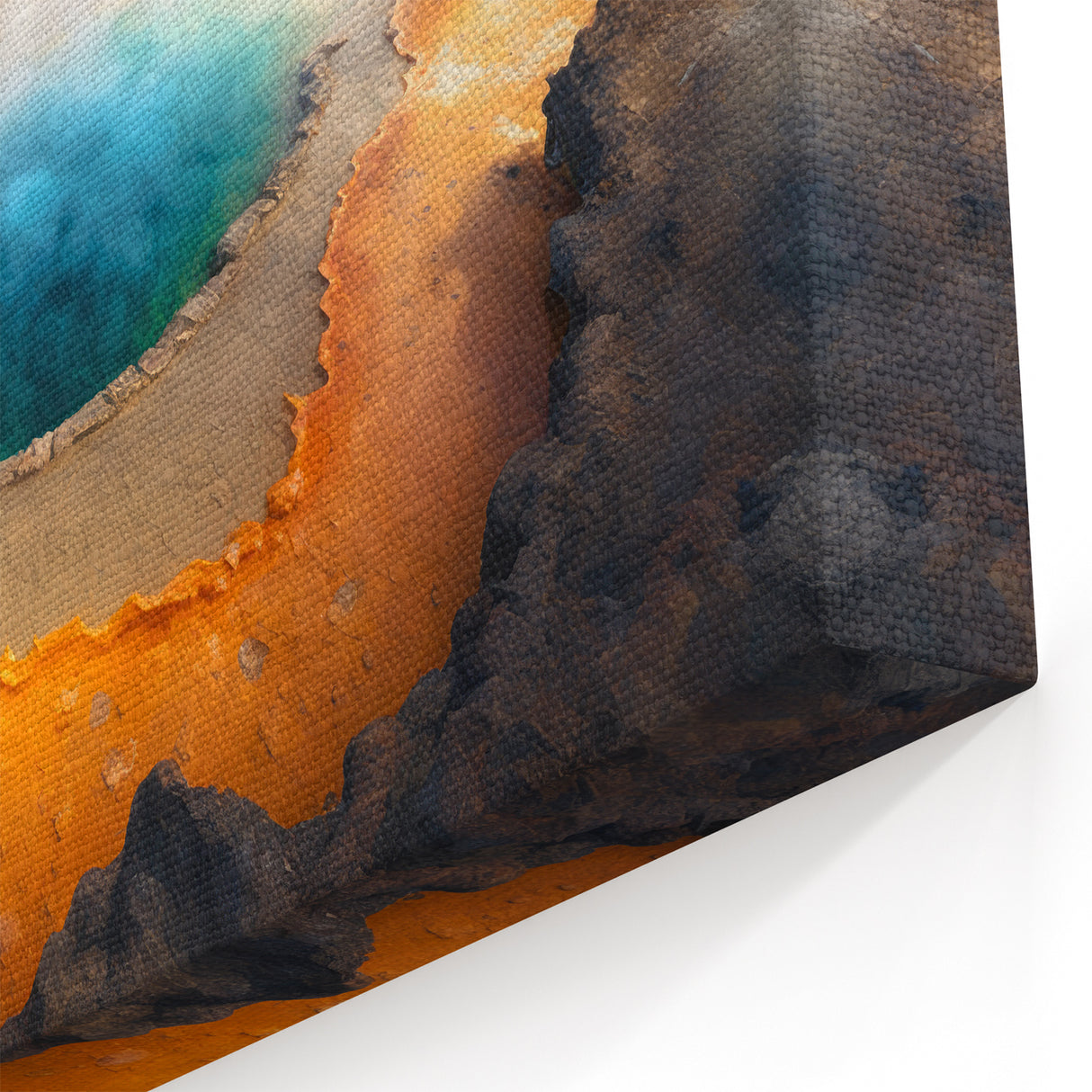 Yellowstone Hot Spring Art – Colorful Geothermal Canvas Photography Print