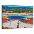 Yellowstone Grand Prismatic Art – Colorful Hot Spring Canvas Photography