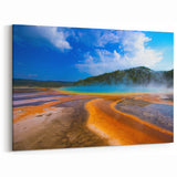 Yellowstone Grand Prismatic Art – Colorful Hot Spring Canvas Photography