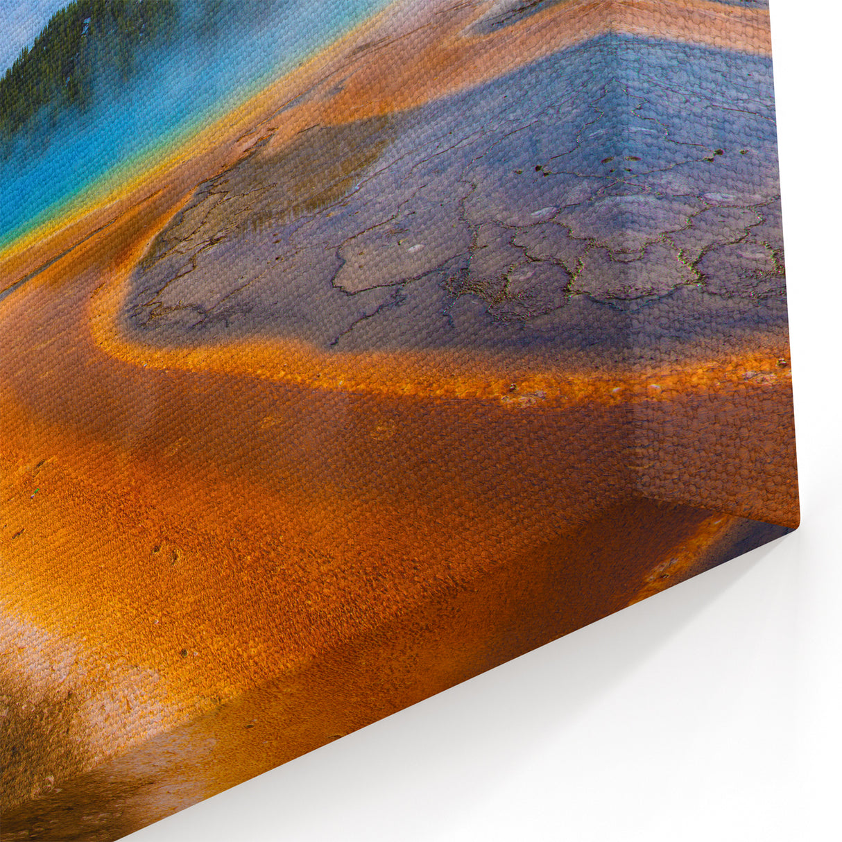 Yellowstone Grand Prismatic Art – Colorful Hot Spring Canvas Photography