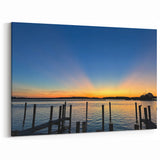 Annapolis Scenic Wall Art - Sunset Over Dock and Water on Canvas Prints