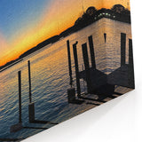 Annapolis Scenic Wall Art - Sunset Over Dock and Water on Canvas Prints