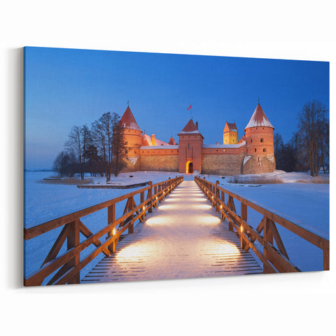 Trakai Castle Prints - Lithuania Wall Art of Scenic Winter Fortress