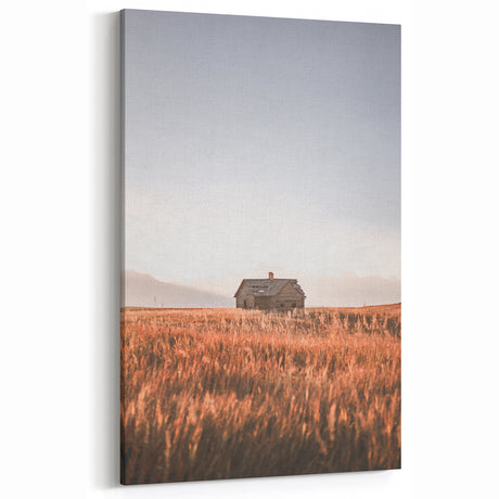 Rustic Farmhouse Wall Art of Abandoned Cabin – Vintage Country Decor
